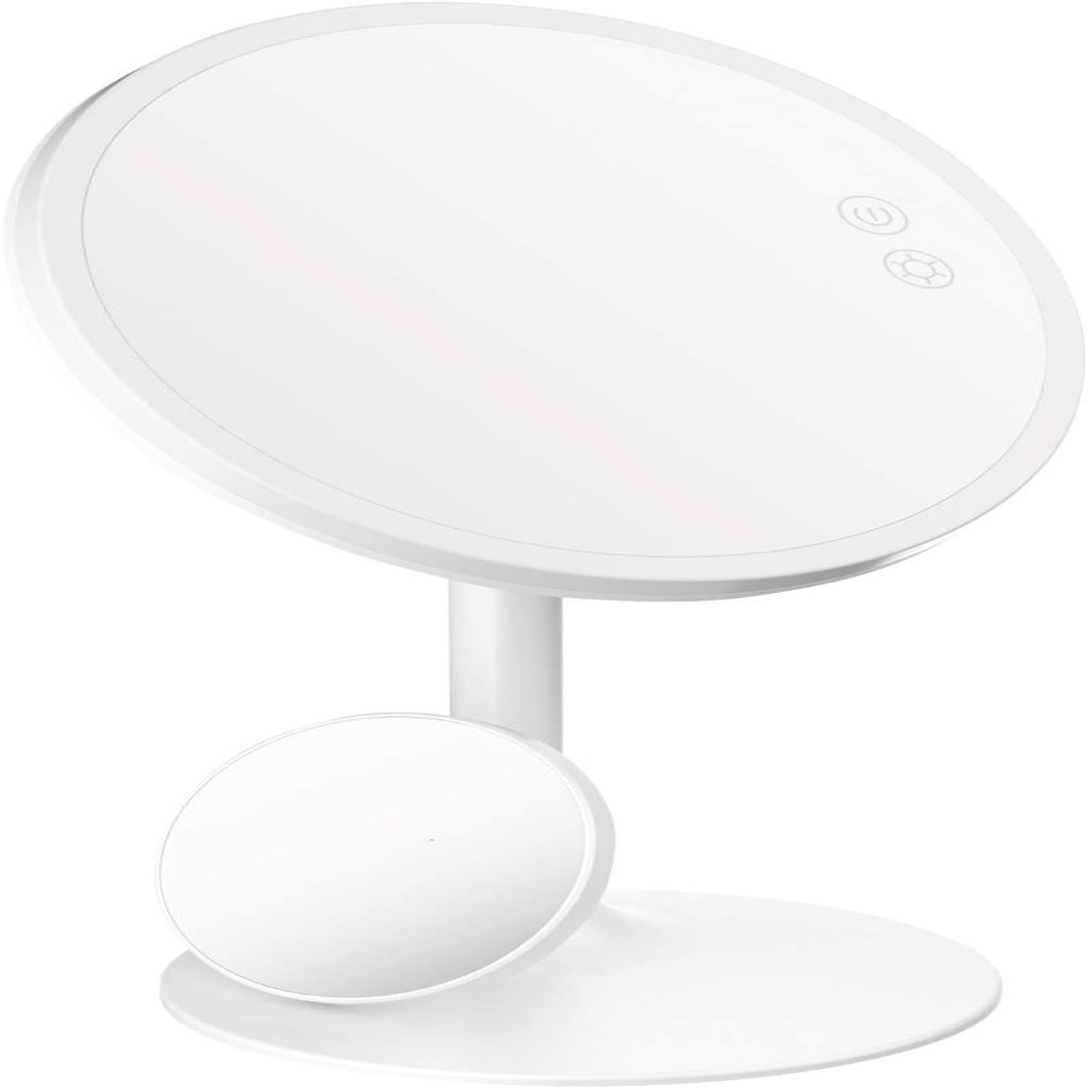 LED Lighted Makeup Mirror 1X 5X Magnification Round Shape 9" New Banyltrl NWT